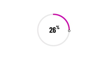 26% number loading circle icon illustration 4K resolution.