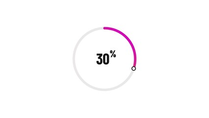 30% number loading circle icon illustration 4K resolution.