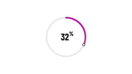 32% number loading circle icon illustration 4K resolution.