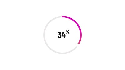 34% number loading circle icon illustration 4K resolution.