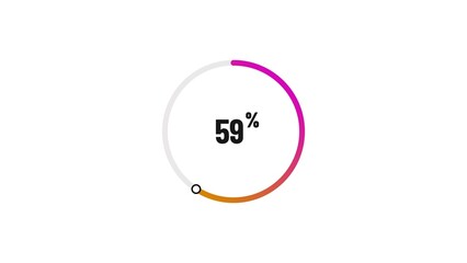 59% number loading circle icon pie chart illustration 4K resolution.