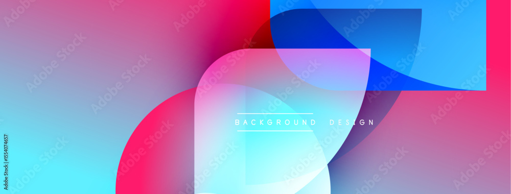 Poster Abstract fluid shapes blend, creating vibrant color gradients. Modern design features overlapping layers, soft textures, dynamic composition.