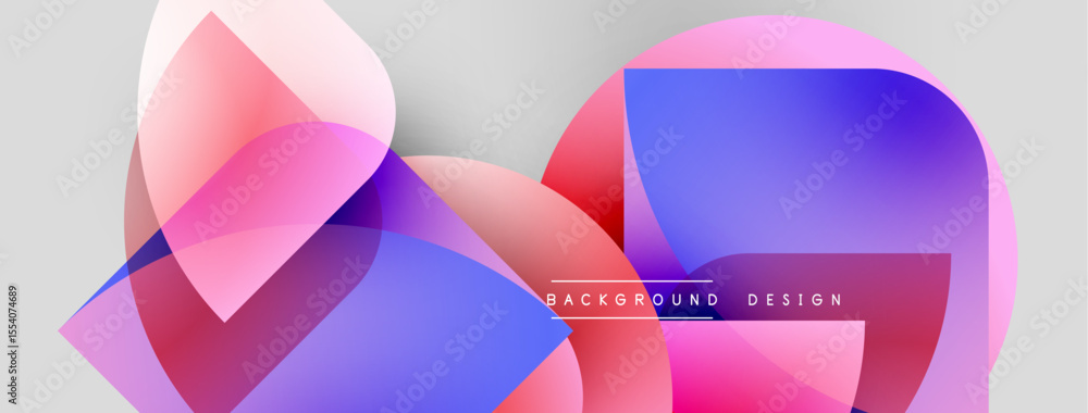 Poster Abstract fluid shapes, vibrant colors blend. Modern design, gradients create dynamic visual effect. Soft shadows, light background.