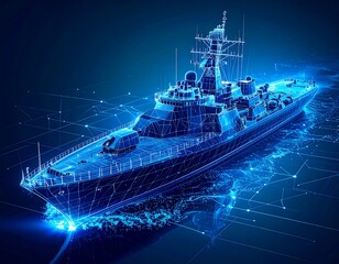 Fototapeta premium Futuristic Navy Warship