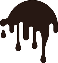 Dripping Chocolate Drip silhouette icon on white background