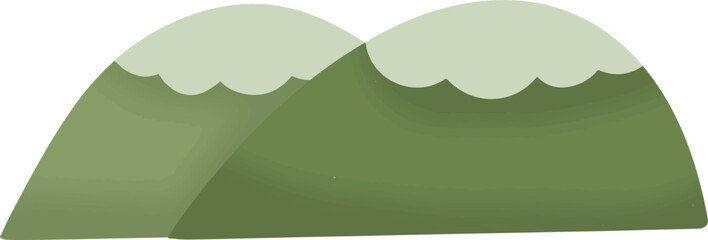 green mountains icon, cartoon style