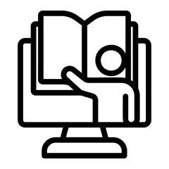 virtual learning Line Icon