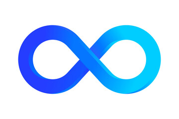 3D Modern Blue Glowing Infinity Logo Symbol