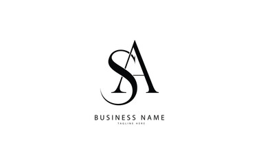 SA, AS, Abstract initial monogram letter alphabet logo