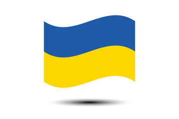 Flag of Ukraine. Ukraine wavy flag digital vector illustration.