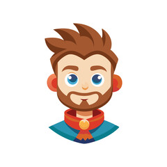 man cartoon character face 3d avatar vector illustration