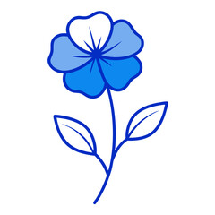 Blue Flax flower on white background 