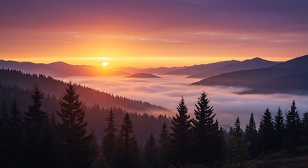Obraz premium Majestic Sunrise Mountain Background Serene Landscape Photography