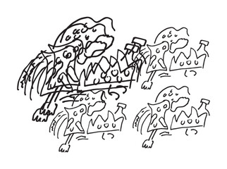 Abstract hand-drawn shapes with artistic flow 01