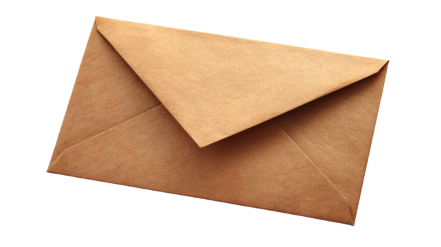 a brown envelope with a brown paper inside