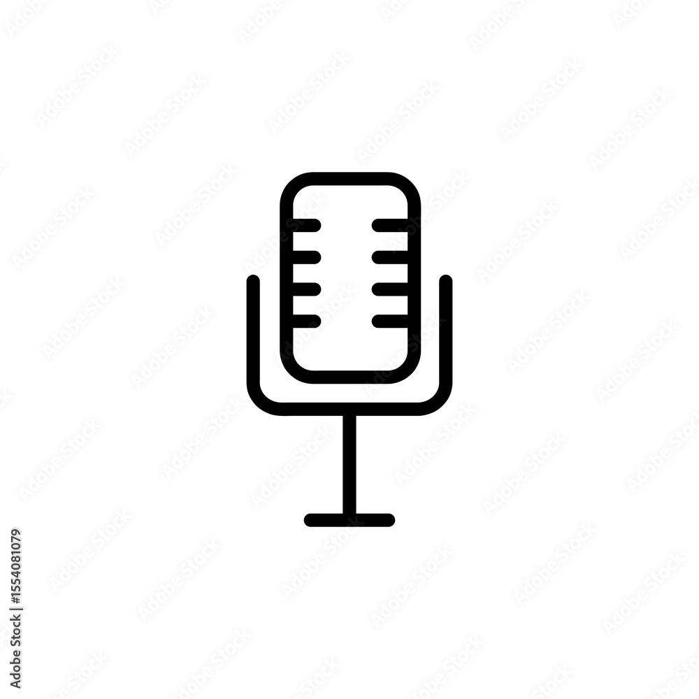 Aufkleber mike icon vector , simple black mike illustration for web and app..eps