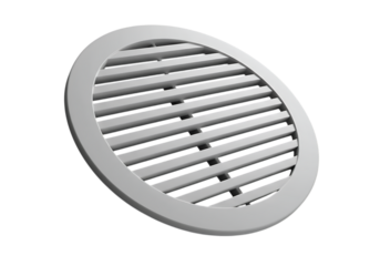 White oval ventilation grille isolated on black background with a contemporary perspective
