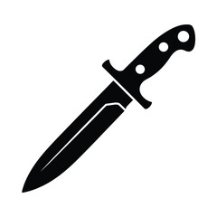 Black Silhouette of a Hunting Knife Icon