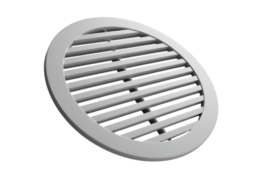 White oval ventilation grille isolated on black background with a contemporary perspective