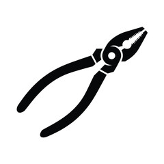 Black and White Illustration of Combination Pliers for Cutting and Gripping