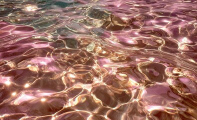 Rippled water, rose gold hues