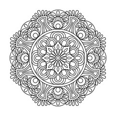 Intricate Lines Across Flower Galaxy coloring book page