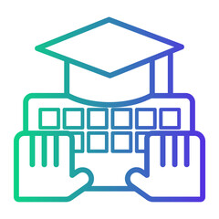 Obraz premium online learning Line Gradient Icon