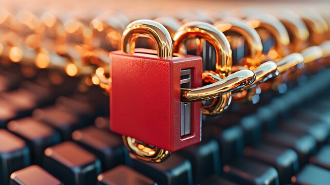 Red Padlock on Computer Keyboard