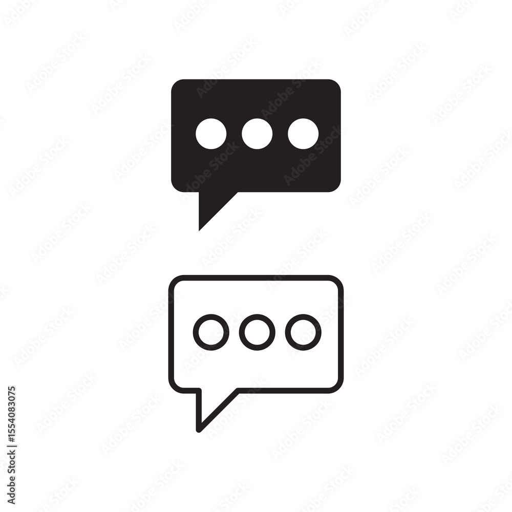 Poster chat icon or logo isolated sign, vector simple flat illustration for web and app..eps