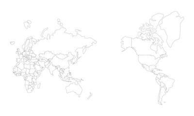 심플한 세계지도 일러스트