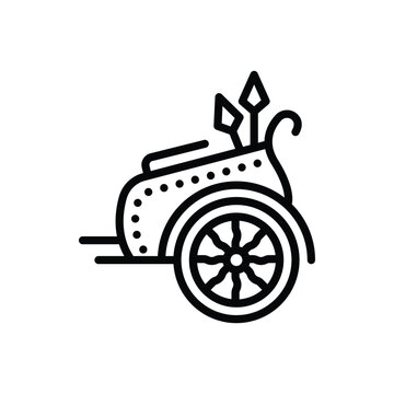 Black line icon for chariot