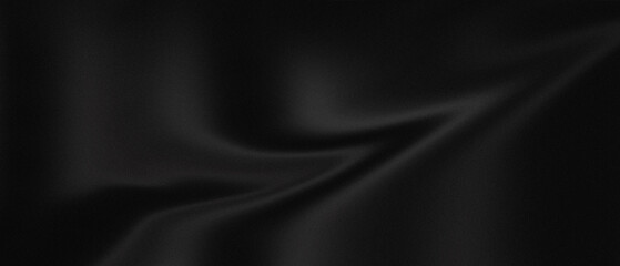  Black Wavy Satin Background with Grainy Texture