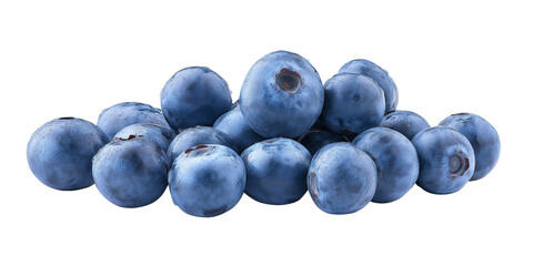 Ripe blueberries isolated on transparent background