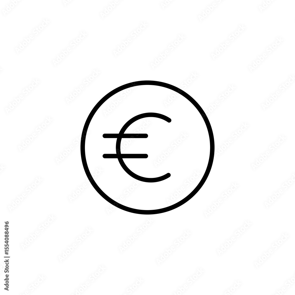 Poster euro icon or logo isolated sign, vector simple linear illustration for web and app..eps