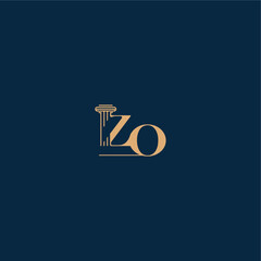 ZO letter concept of elegant attorney design classy law logo with monogram and pillar