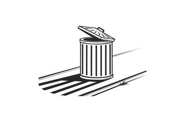 minimalist trash bin icon vertical rectangle form