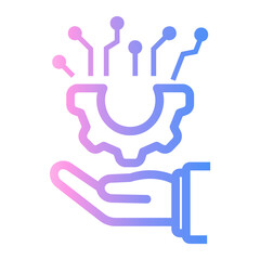 technical support Line Gradient Icon