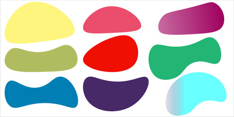 Hand drawn organic rectangle frames. Abstract doodle liquid shapes. Organic free flat blobs. Irregular fluid bubbles. Empty text box.