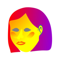 Gradient Contemporary Female Portrait Illustration with Vibrant Color and Modern Flair