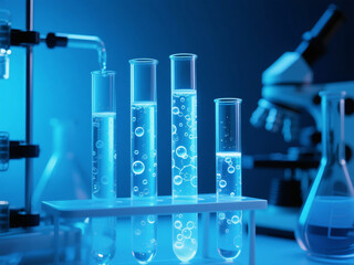 laboratory glassware with test tubes