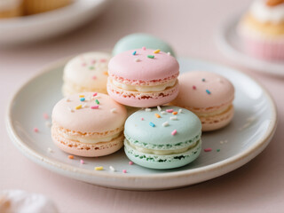 colorful macaroons on a plate