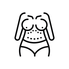 Black line icon for mammoplasty