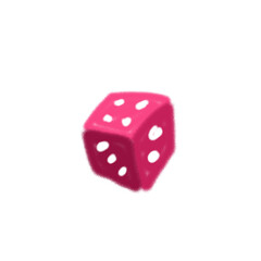 Artistic Grunge Isolated Pink Dice with White Dots Illustration