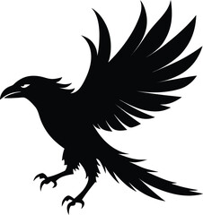 Birds in Flight Silhouette Collection, Flying Eagle, Dove, Crow, and Wildlife Vector Set