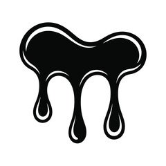 Dripping Liquid Abstract Black Ink Blob