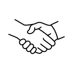 Handshake line icon representing agreement partnership deal and business collaboration