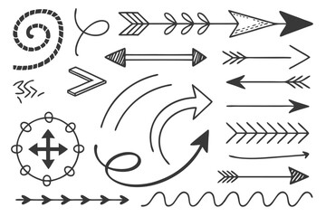 Fototapeta premium Curved and Looped Arrows – Hand-Drawn Movement Graphics