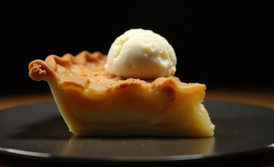 apple pie slice with ice cream