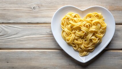 Heart shaped pasta on a plate