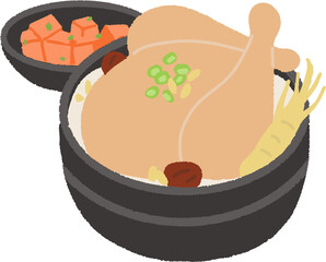 Samgyetang Korean Chicken soup 삼계탕